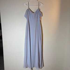 Birdy Grey Devin Chiffon‎ Maxi Dress in Ice Blue Size Small